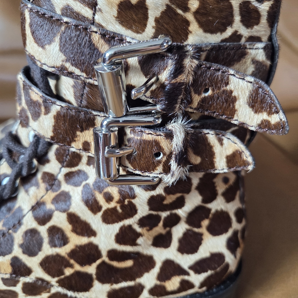 Rebecca Minkoff Jaiden Cowhide Animal Print Combat Boots - Picture 5 of 11